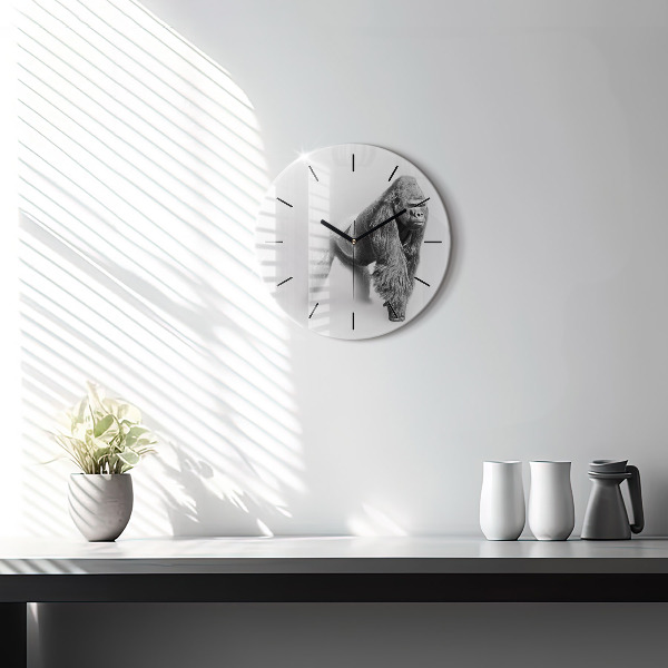 Round glass wall clock Animal Art Collection