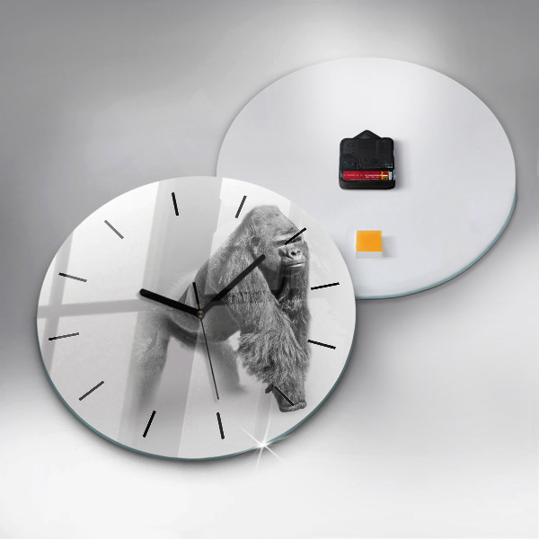 Round glass wall clock Animal Art Collection
