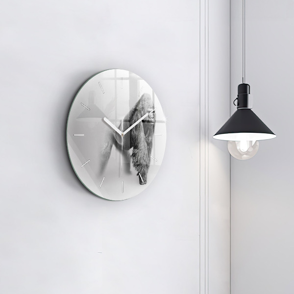 Round glass wall clock Animal Art Collection