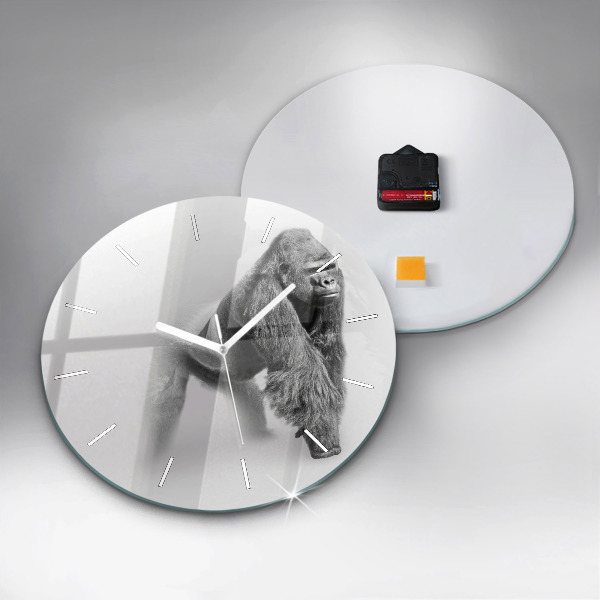 Round glass wall clock Animal Art Collection