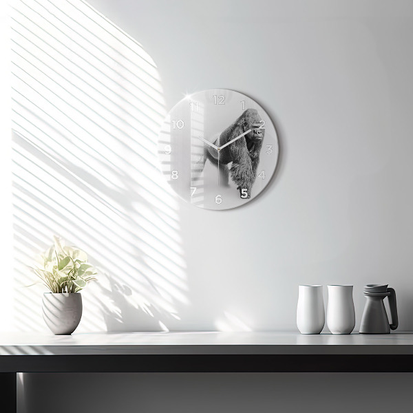 Round glass wall clock Animal Art Collection