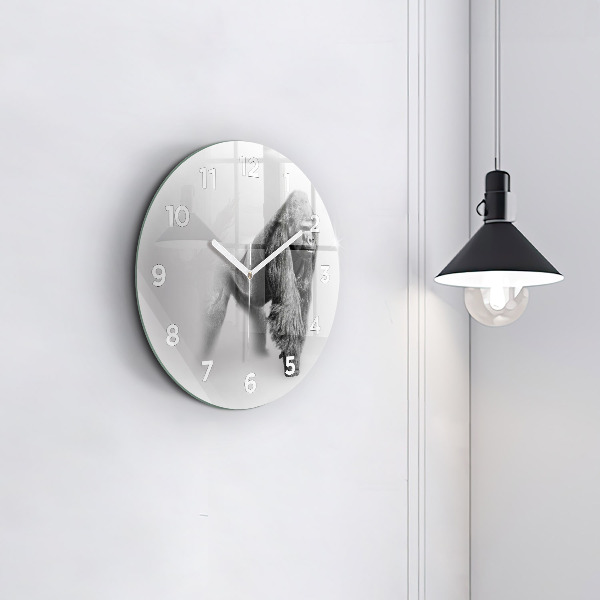Round glass wall clock Animal Art Collection