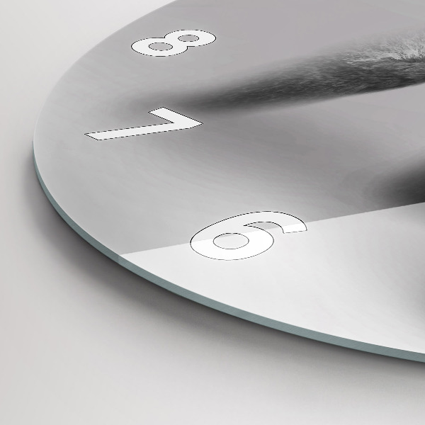 Round glass wall clock Animal Art Collection