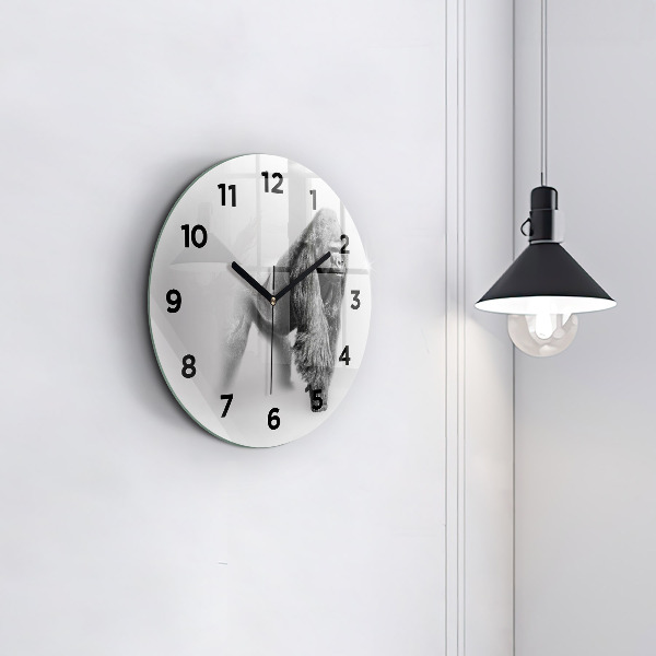 Round glass wall clock Animal Art Collection