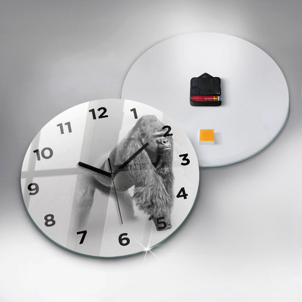 Round glass wall clock Animal Art Collection