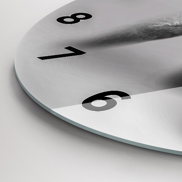 Round glass wall clock Animal Art Collection