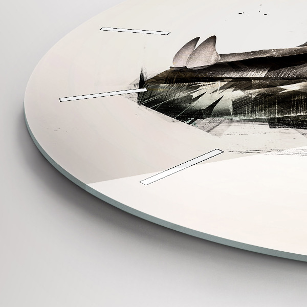 Round glass wall clock painted portrait of a tiger