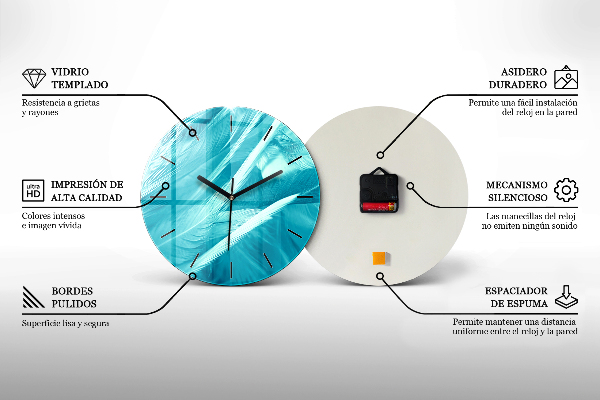 Round glass wall clock USA sunset