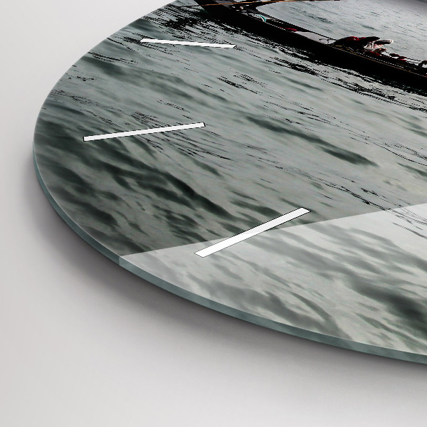 Round glass wall clock Gondola in Venice