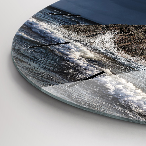 Round glass wall clock Lighthouse