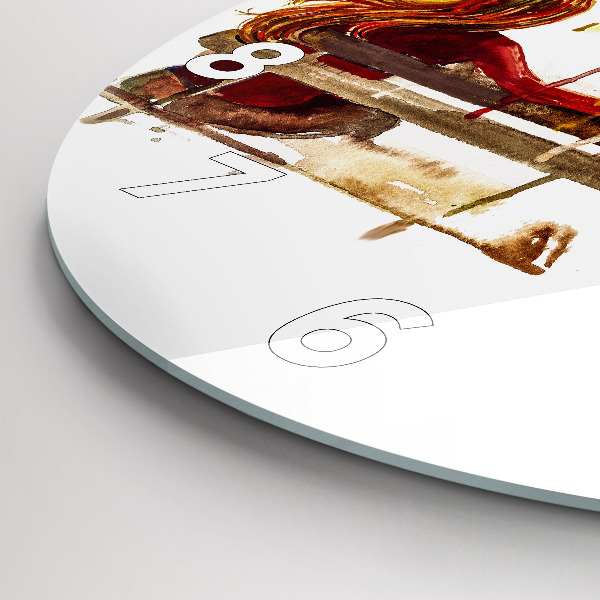 Round glass wall clock Autumn Landscape