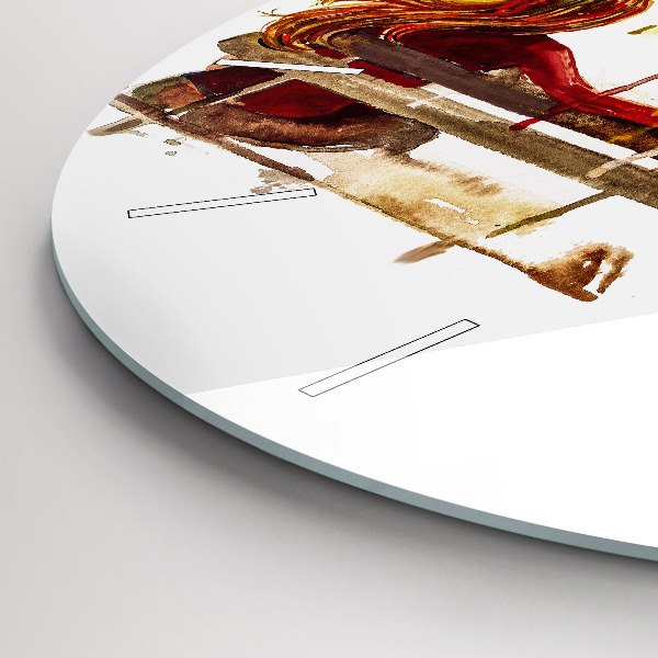 Round glass wall clock Autumn Landscape