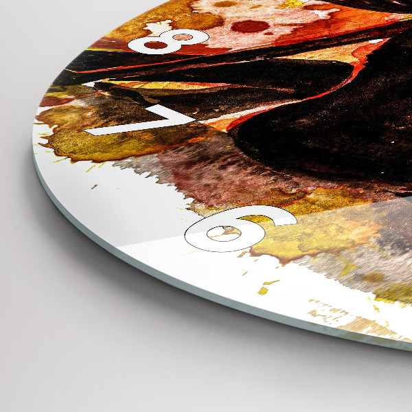 Round glass wall clock Love and a couple in love