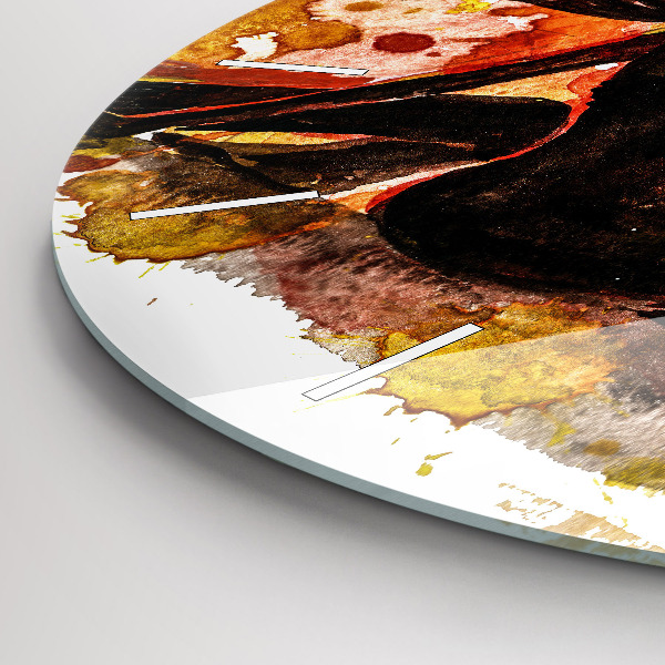 Round glass wall clock Love and a couple in love