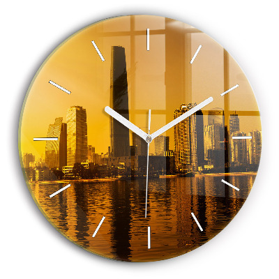 Round glass wall clock Zhujiang River China