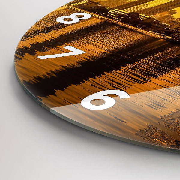 Round glass wall clock Zhujiang River China