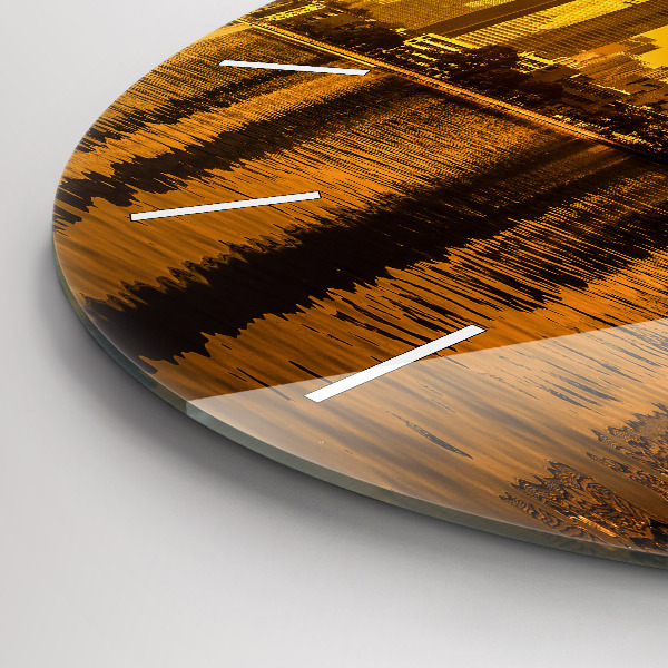 Round glass wall clock Zhujiang River China