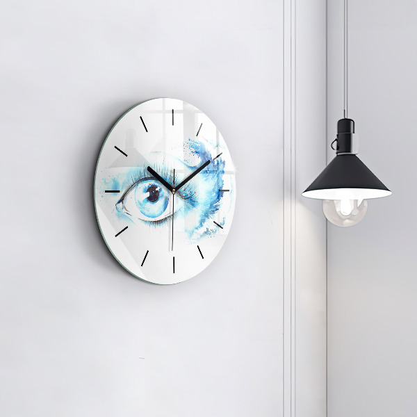 Round glass wall clock Sea Eye