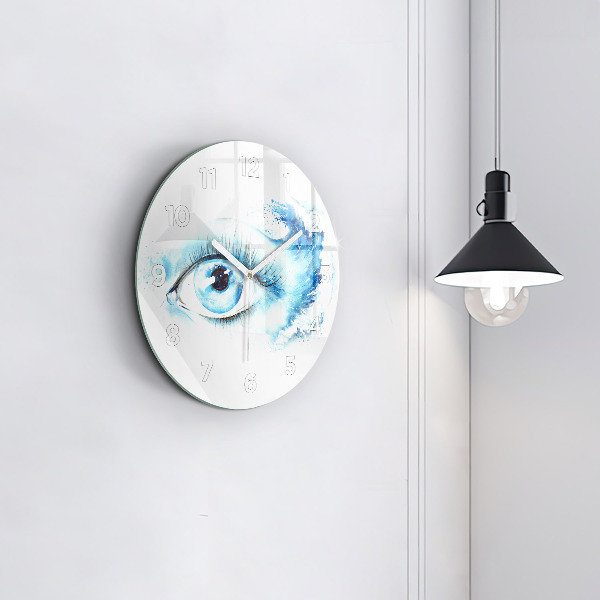 Round glass wall clock Sea Eye