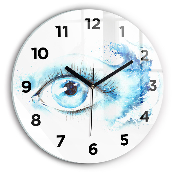Round glass wall clock Sea Eye