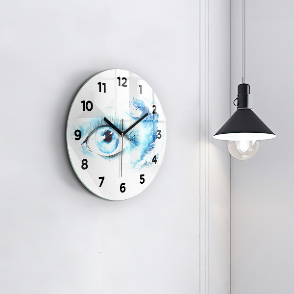 Round glass wall clock Sea Eye