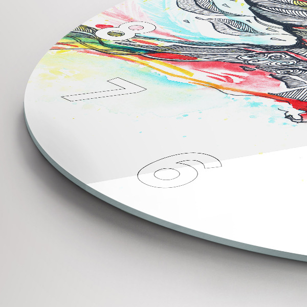 Round glass wall clock Colorful Parrot in Flight