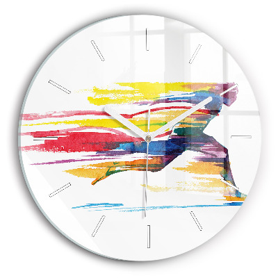 Round glass wall clock Runner illustration