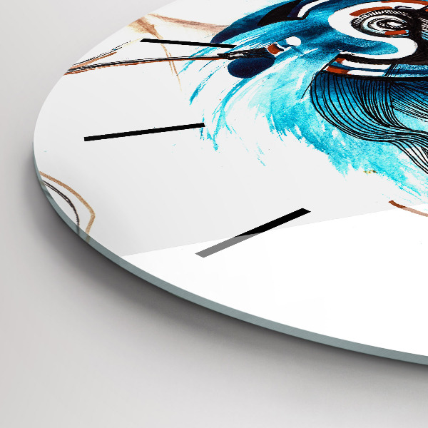 Round glass wall clock Illustration of a handset