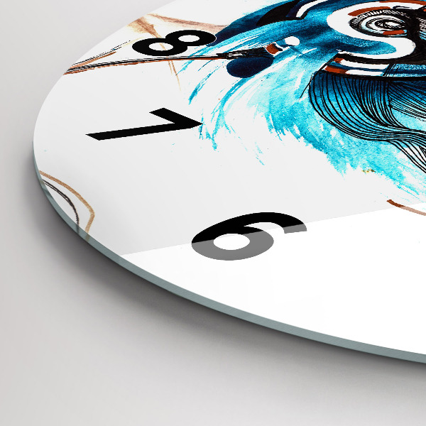 Round glass wall clock Illustration of a handset