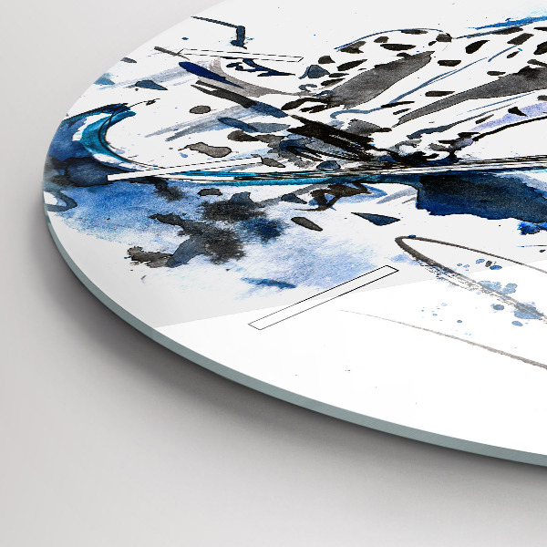 Round glass wall clock Dalmatian and Umbrella