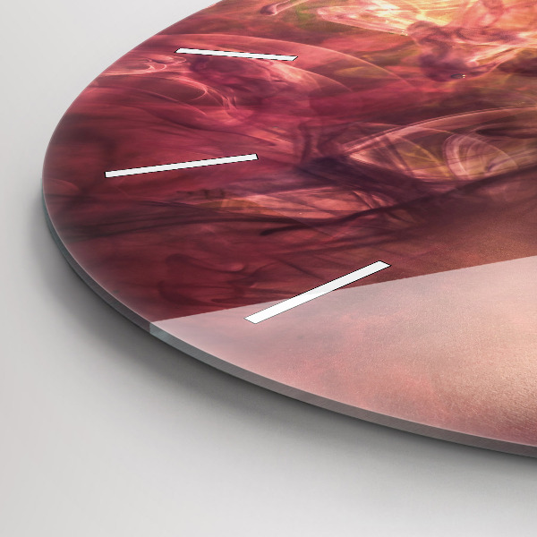 Round glass wall clock Portrait of a woman