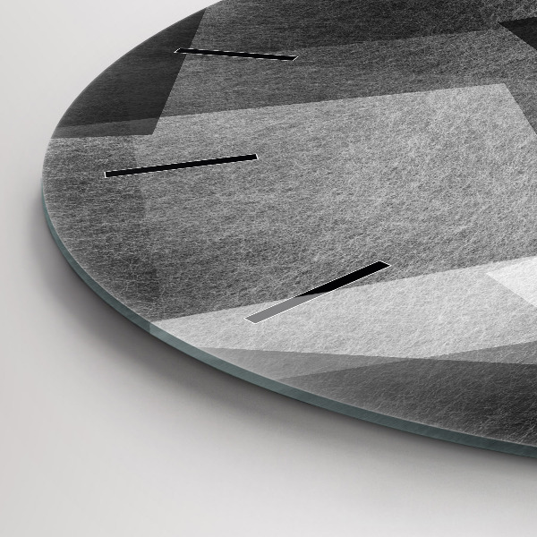 Round glass wall clock Geometric abstraction