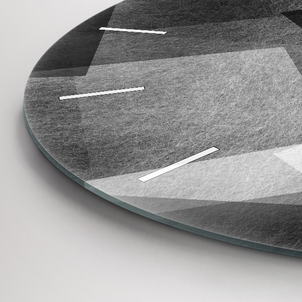 Round glass wall clock Geometric abstraction