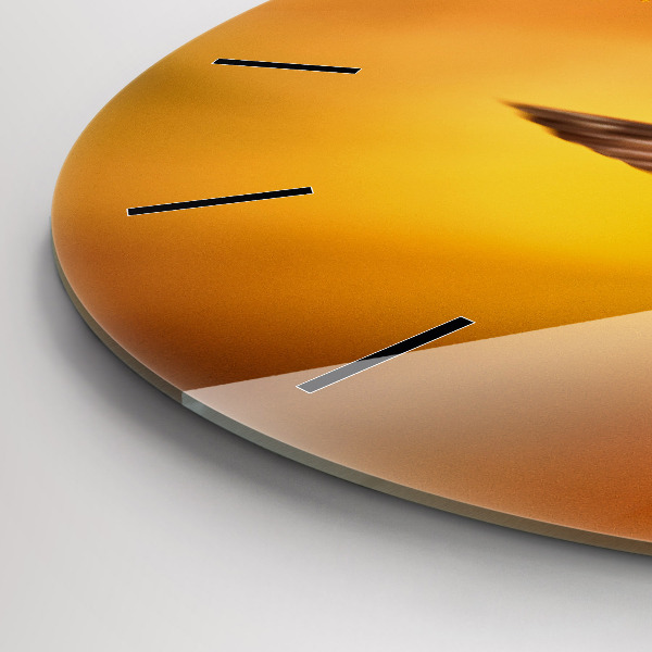 Round glass wall clock Hummingbird bird