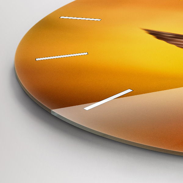 Round glass wall clock Hummingbird bird