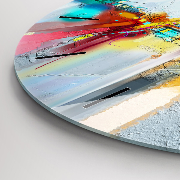 Round glass wall clock Abstract bridge