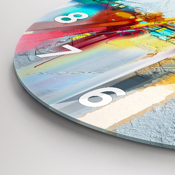 Round glass wall clock Abstract bridge