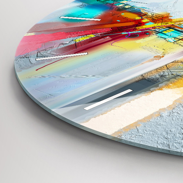 Round glass wall clock Abstract bridge