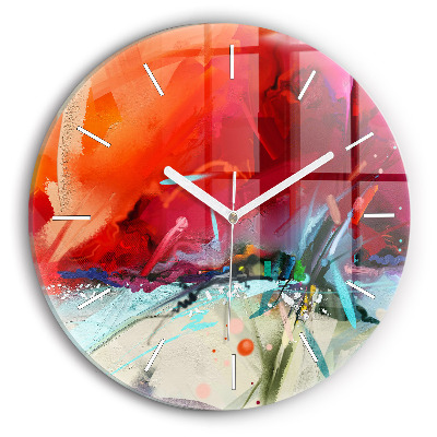 Round glass wall clock Rows of spices