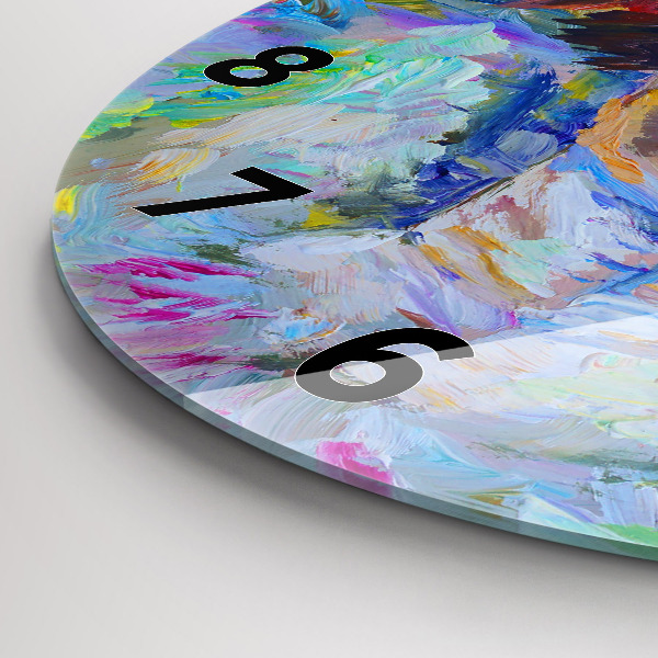 Round glass wall clock Painted Ballerina