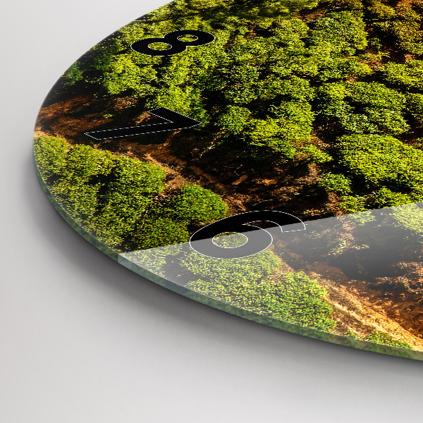 Round glass wall clock Tea Hill