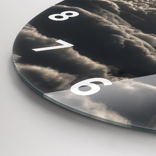 Round glass wall clock Balloon in the sky