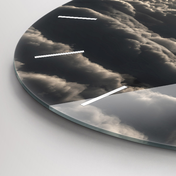 Round glass wall clock Balloon in the sky