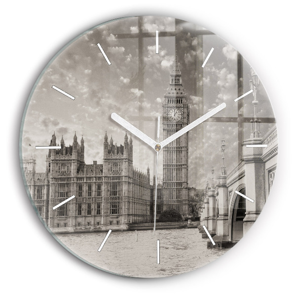Round glass wall clock London Big Ben