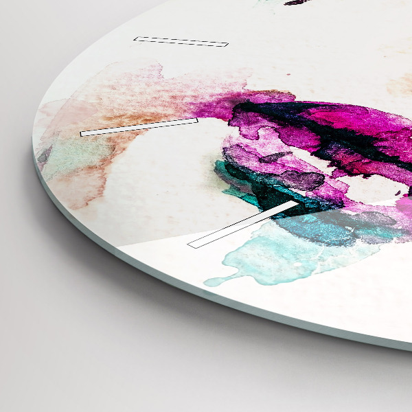Round glass wall clock Abstract woman face