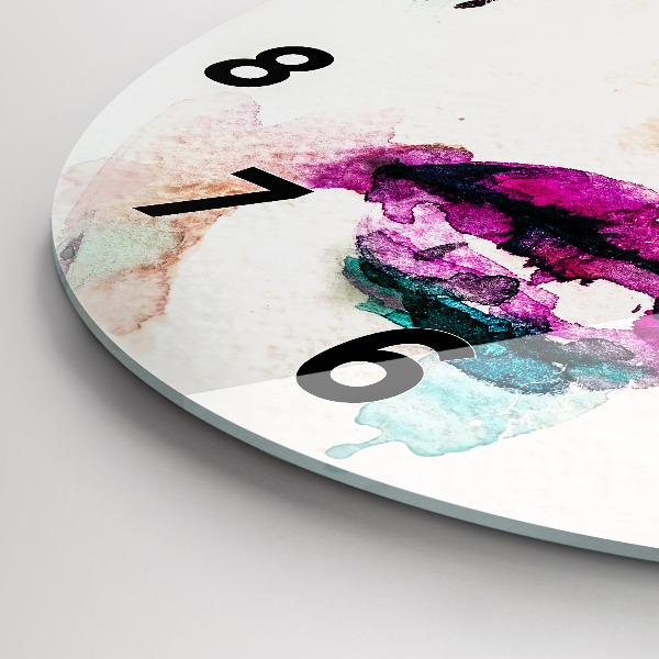Round glass wall clock Abstract woman face