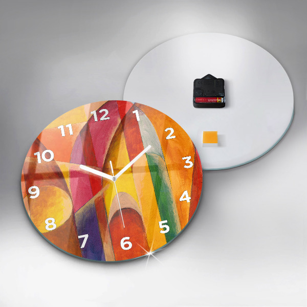 Round glass wall clock Art Decoration Abstraction