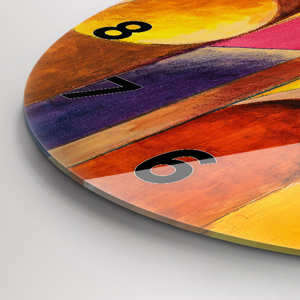 Round glass wall clock Art Decoration Abstraction