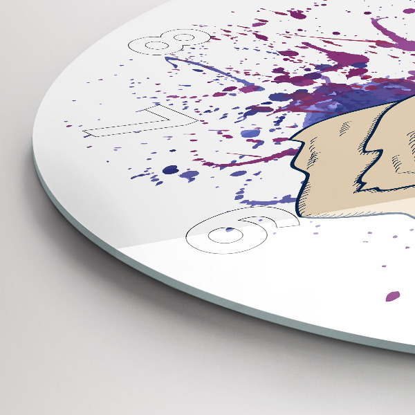 Round glass wall clock Deer vector illustration