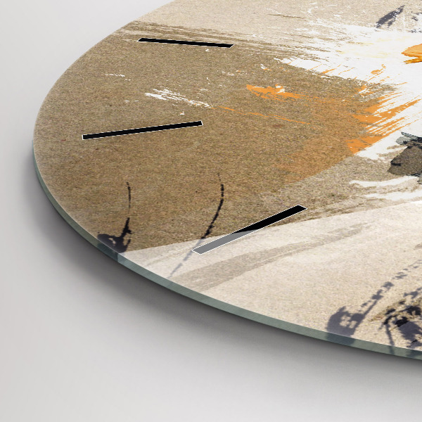 Round glass wall clock Portrait of a woman abstract